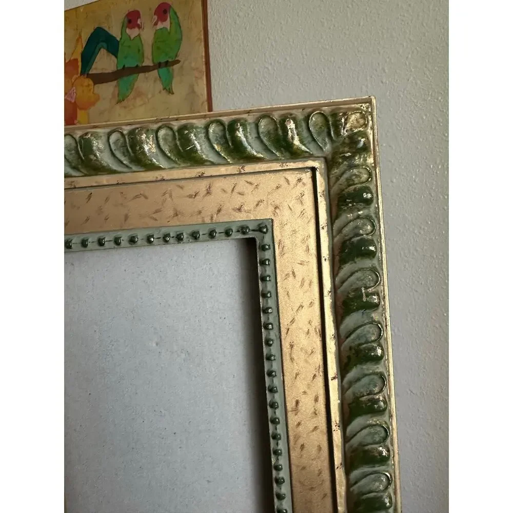 5x7 gold resin frame vintage art photo gold artwork green retro baroque home